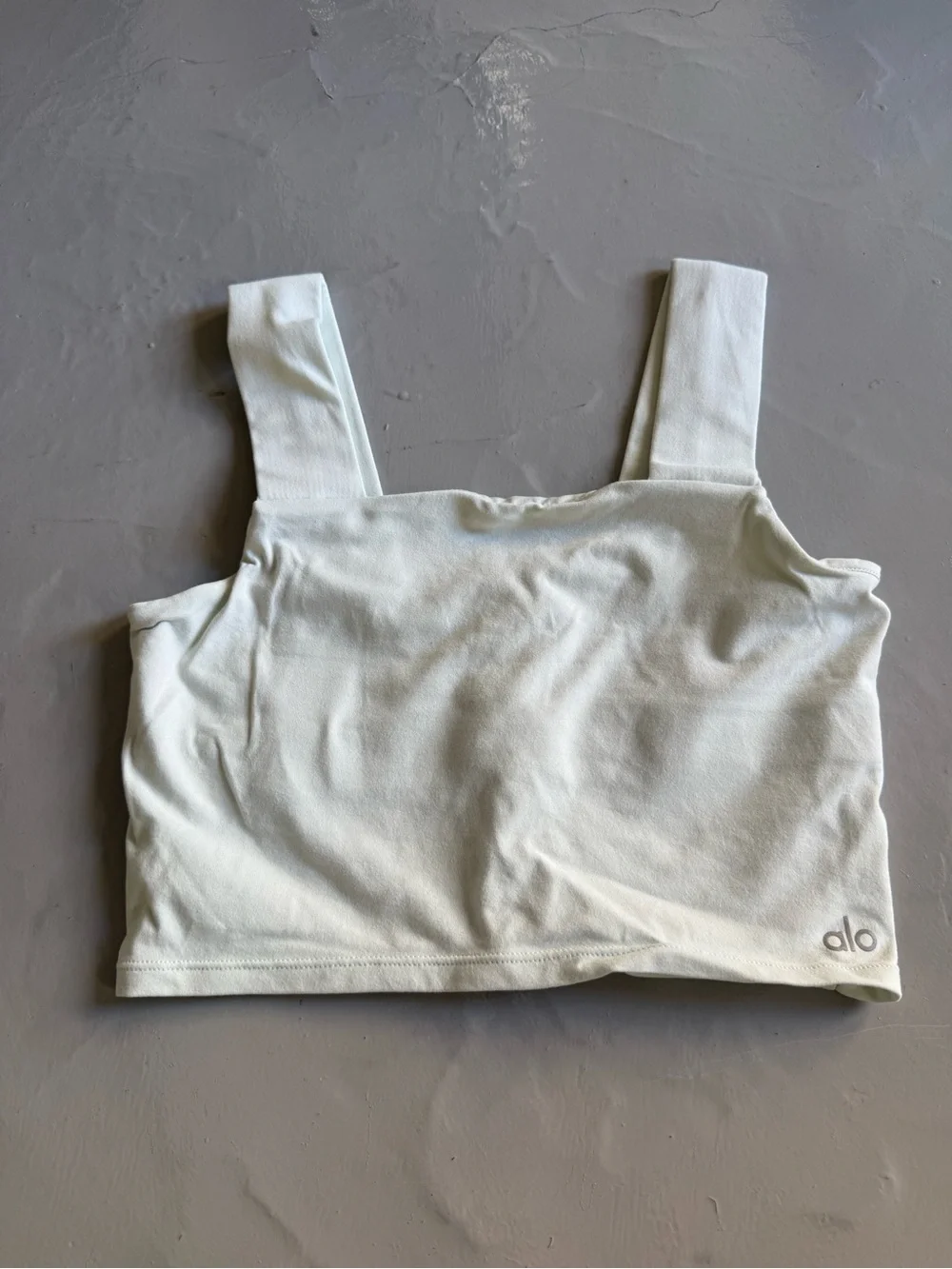 ALO Yoga cropped square bra tank in mint